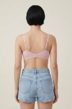 Non_Padded_Cotton_Bralette_-_Pink - Image 2